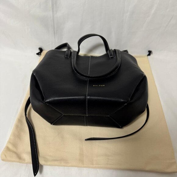 polene Cyme Mini Edition Textured Black with Ecru Stitching - Picture 6 of 9